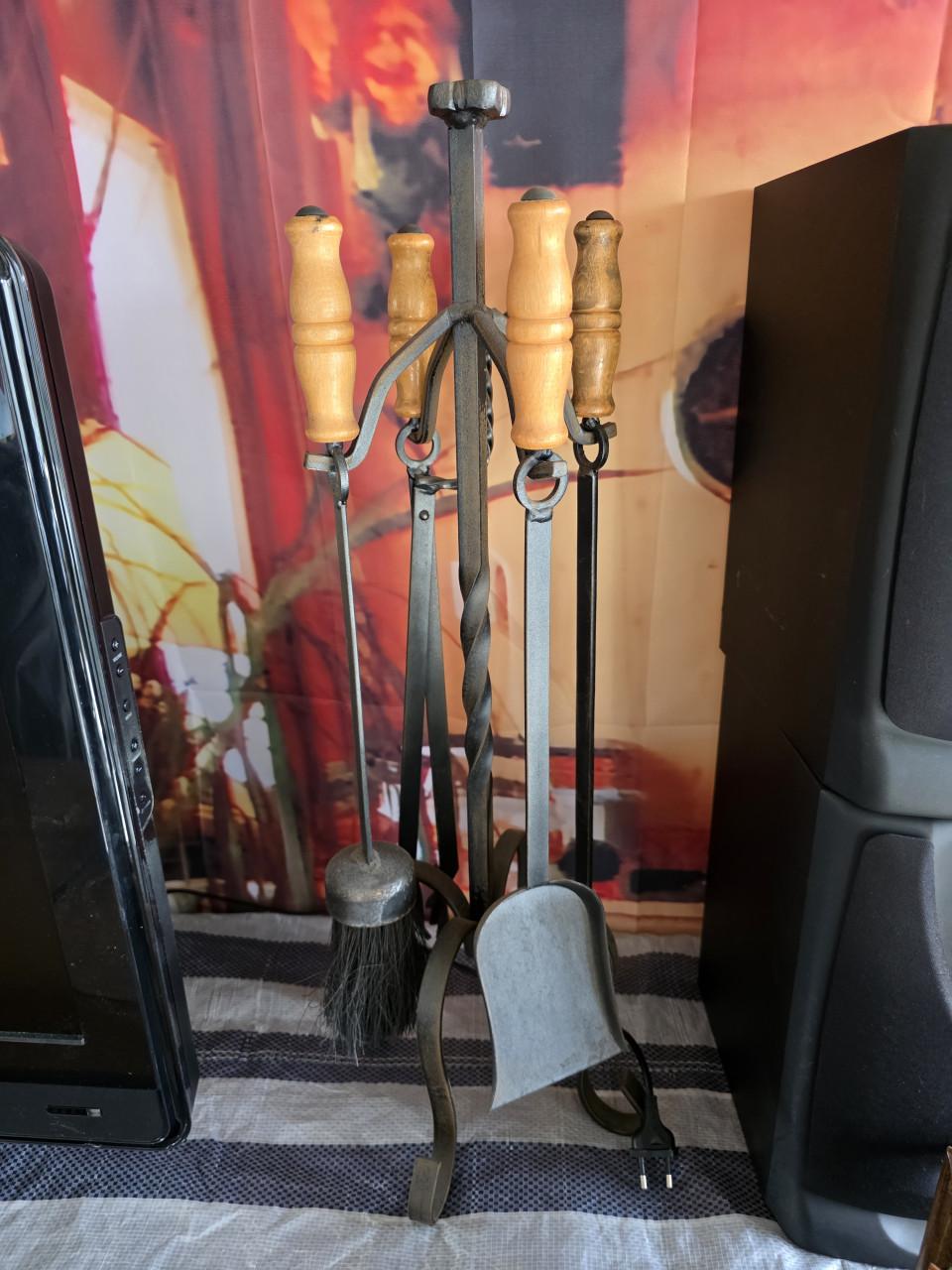 5-delige haardset Smeedijzer,