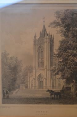 Staalgravure 1850 'de Kerk, Zeyst', Darmstadt