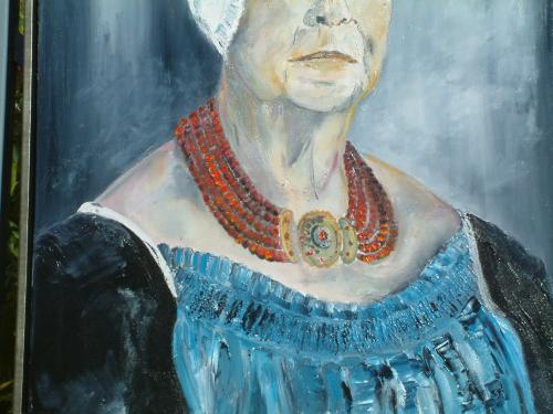 ,geld speeld geen rol zeggen ze  60 x80   cm olie verf