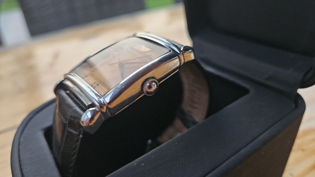 Emporio Armani Herenhorloge Rechthoek - Leer
