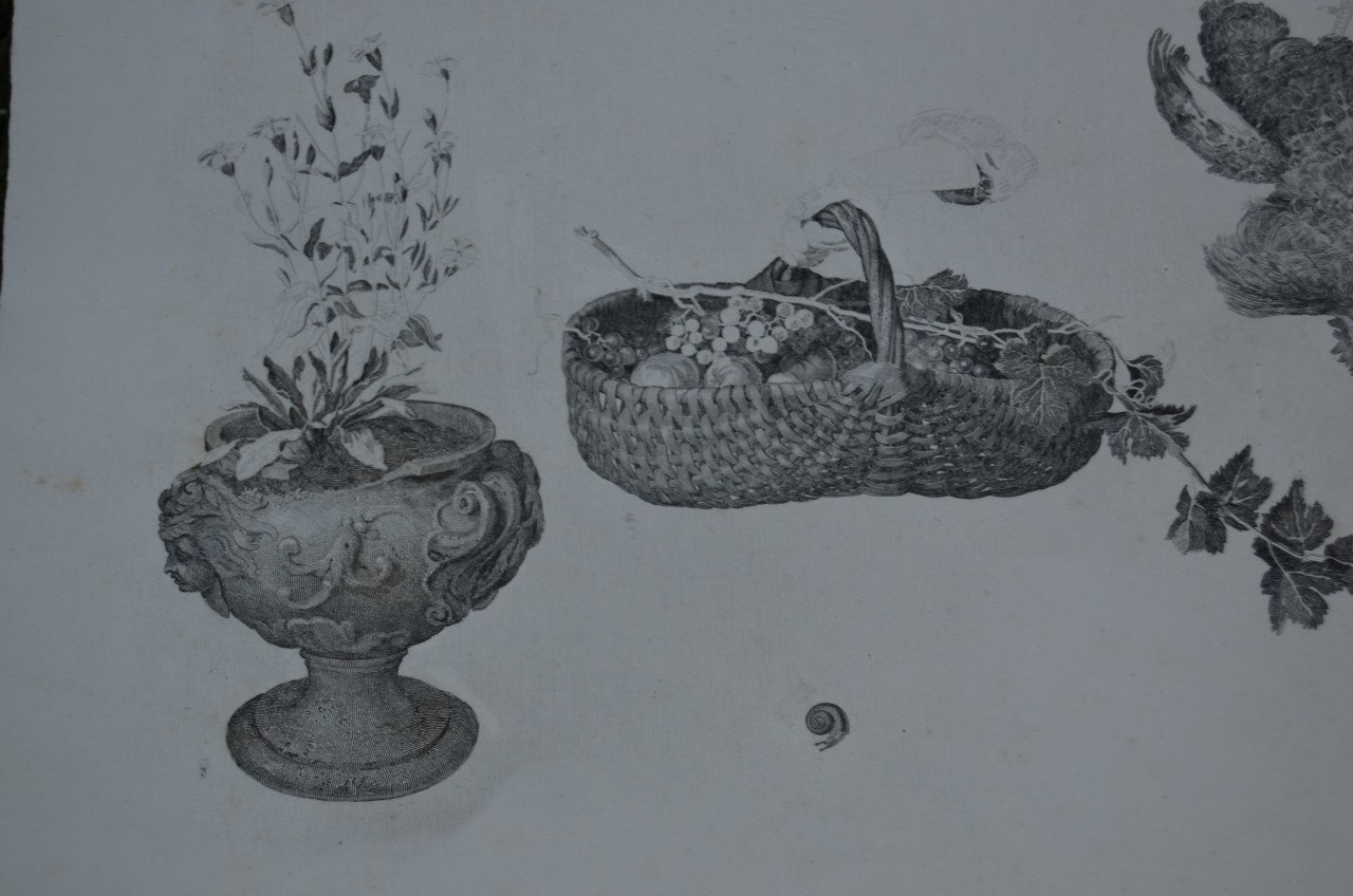 9 Staalgravures 19e eeuws Stadia van een schilderij