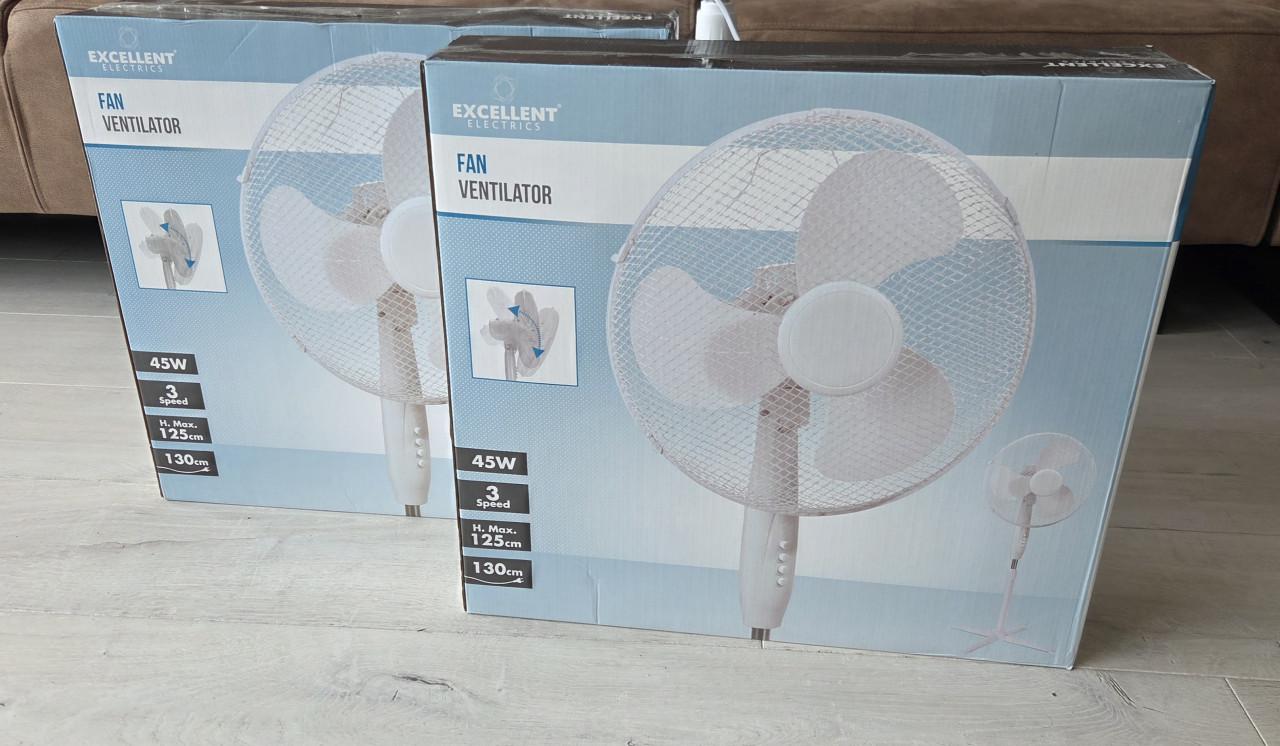 3x Excellent Electrics Statiefventilator 45W - Nieuw in doos