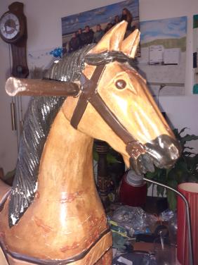 Kermis Schommel Paard - Vintage - van Hout -Origineel