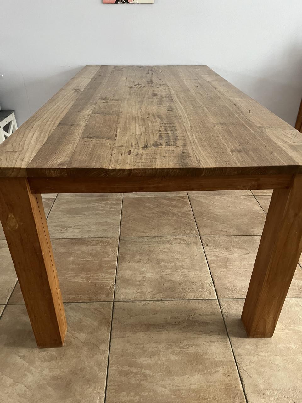 Massief teak houten eettafel 200x100