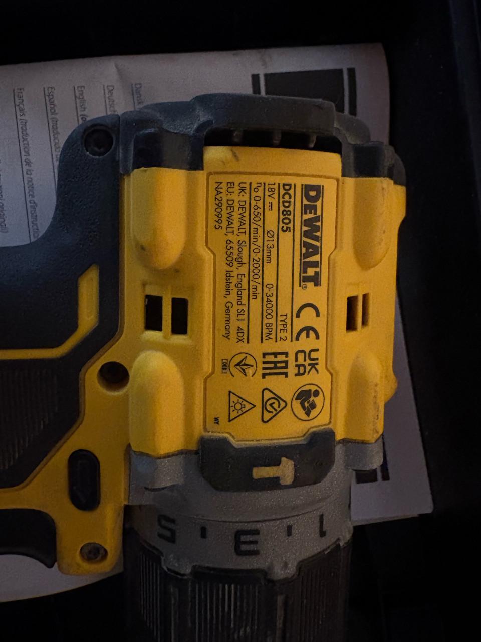 Dewalt DCD805NT 18v accu boormachine