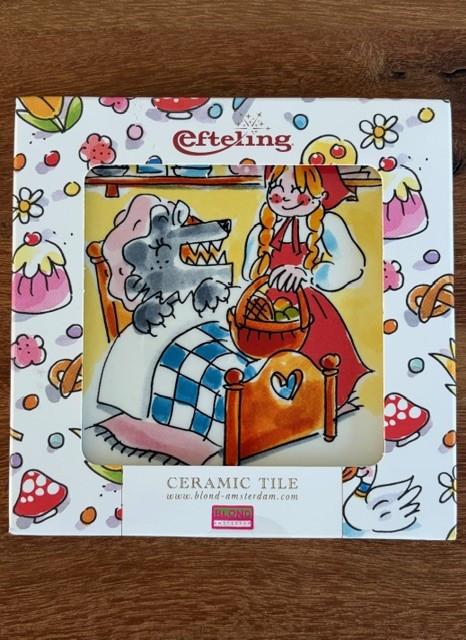 Blond Efteling | keramische tegel 13cm | Roodkapje
