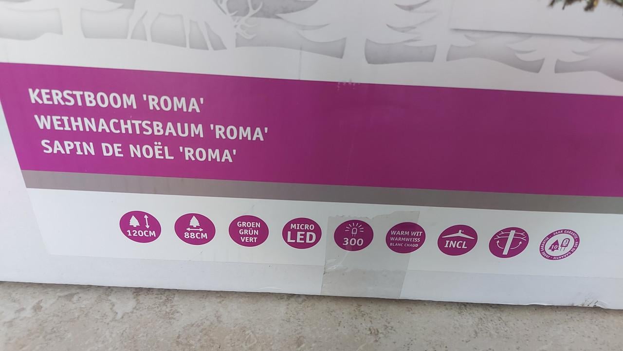 Kerstboom 1.20cm met micro led lichtjes 300 stuks warmwit