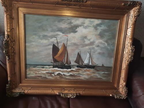 Schilderij met boten