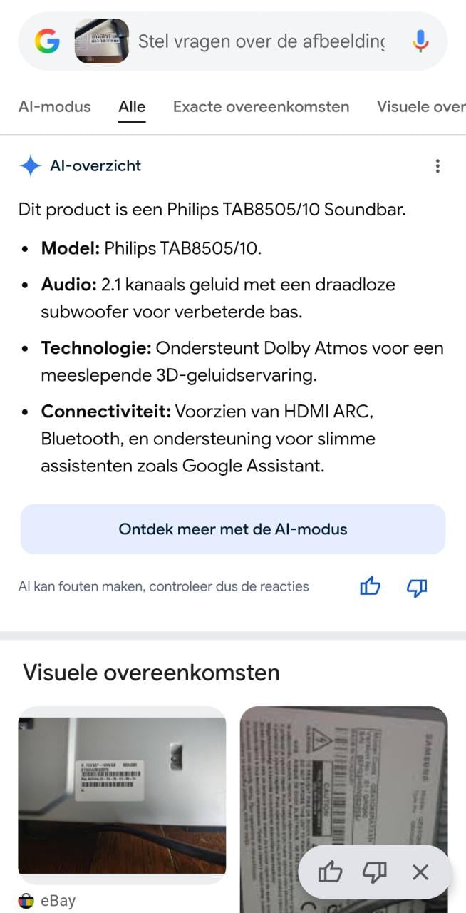 Phillips TAB8505/10 soundbar met draadloze subwoofer 2.1 kanalen.