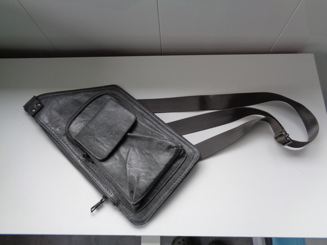 Schoudertas grijs en bruin