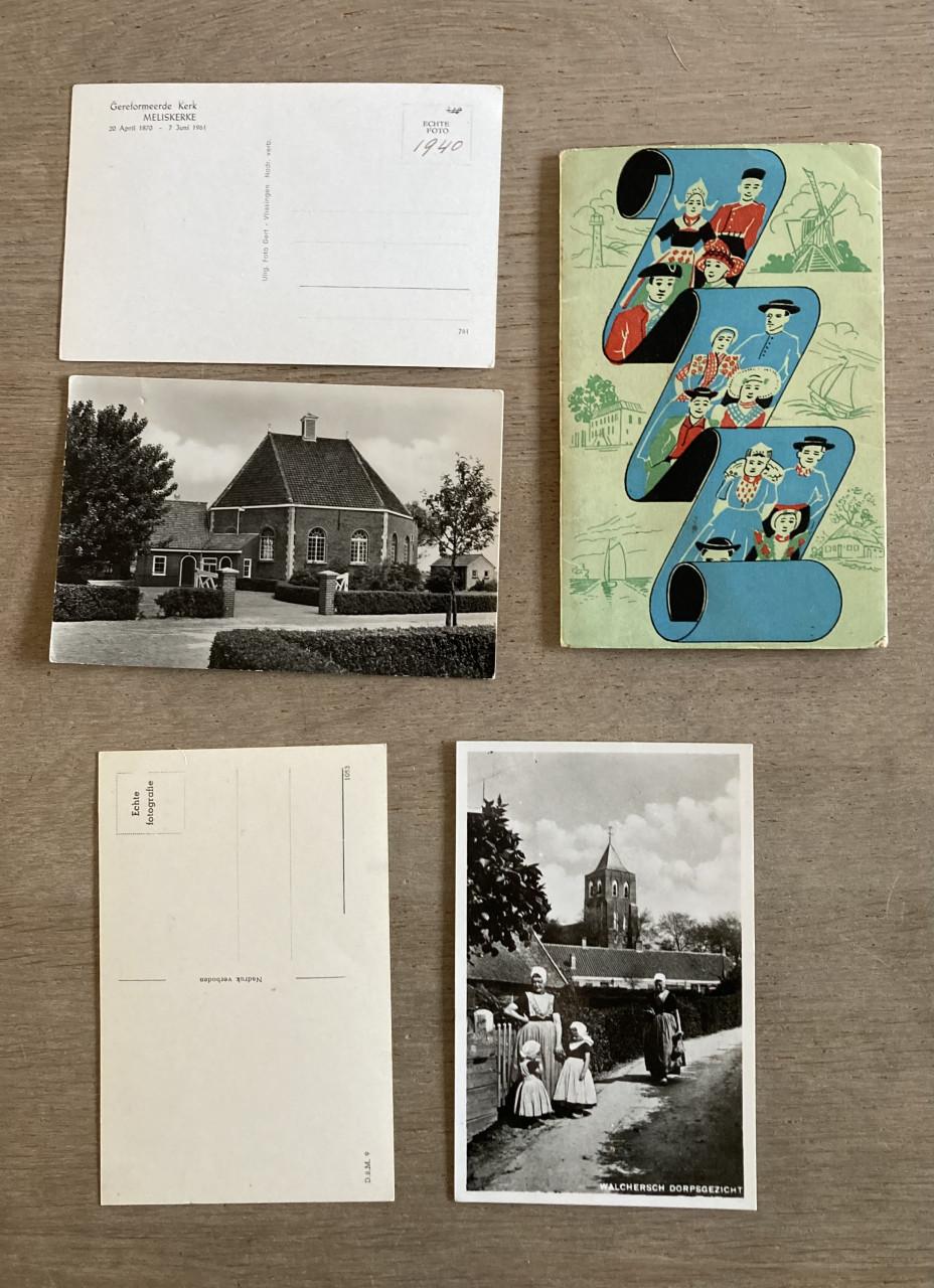Meliskerke uitvouwbaar kaartenmap kaarten jaren 40 ansichtkaart