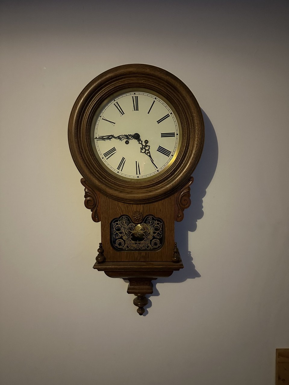 Eiken wandklok jaren 80