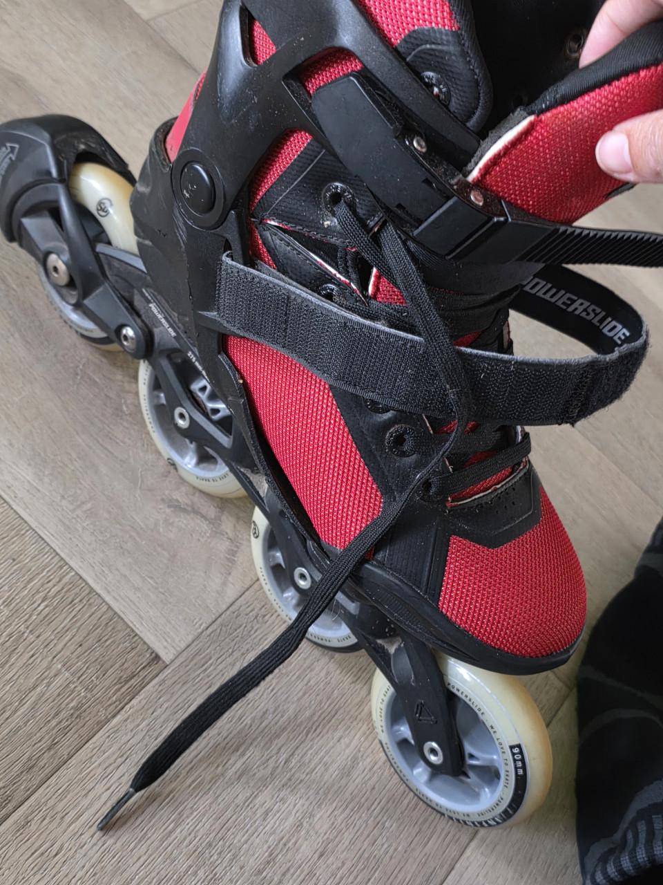Power slide phusion red 90 maat 39 incl tas en bescherming