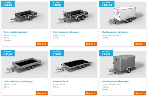 Aanhangwagen huren in Middelburg, Zeeland? Kom naar Zeeland Aanhangwagens!