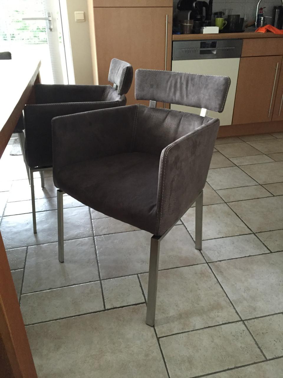Prachtige eiken kloostertafel met leren stoelen, 240x100cm