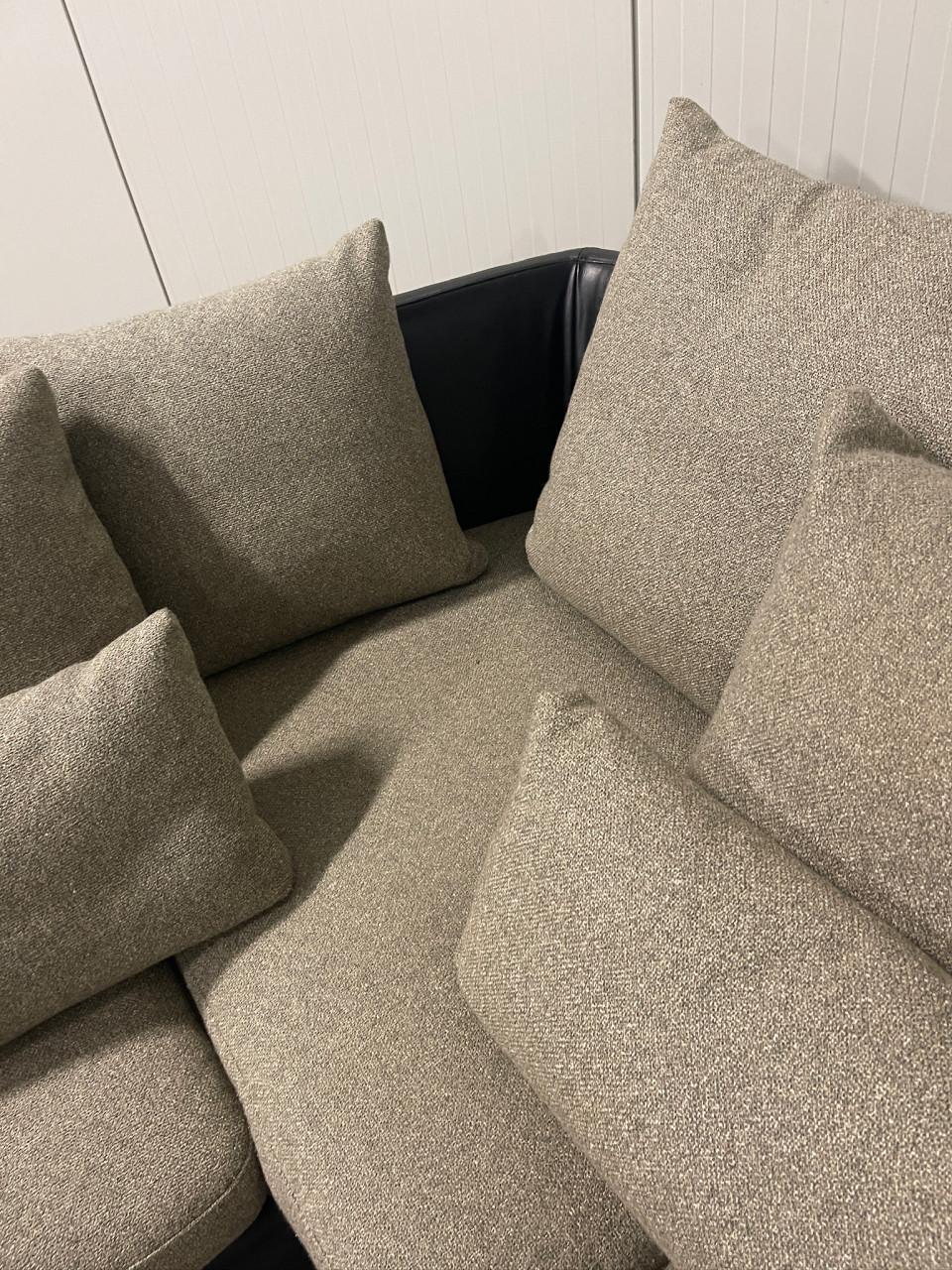 Natuzzi Opus modulaire leren hoekbank 305 cm met 10 kussens | Zwart | ZGAN