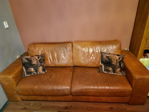 Cognac lederen bankstel