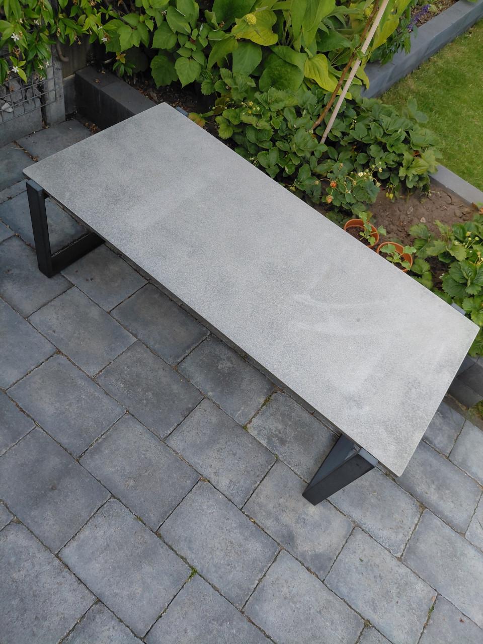 Lounge tafel 130x60 cm aluminium/ gesinterd steen