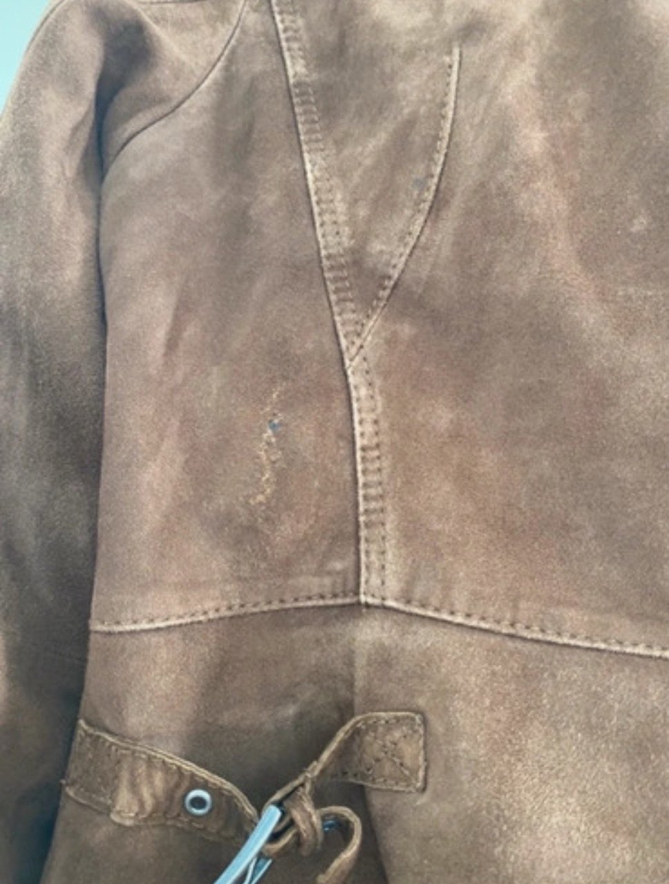Te koop suede bikerjas Mt 42