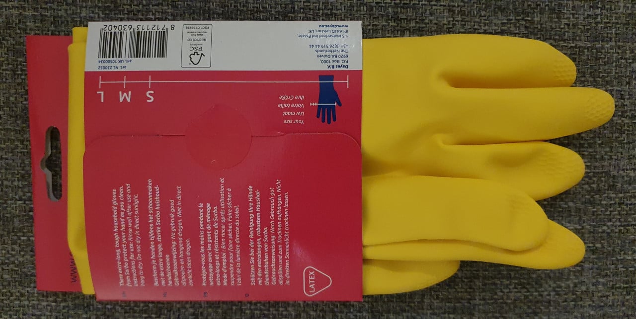 16 ×  Sorbo Huihoudhandschoenen  maat  S