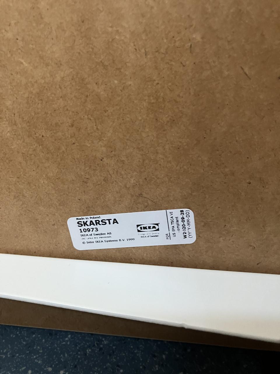 SKARSTA Bureau zit/sta, wit, 120x70 cm