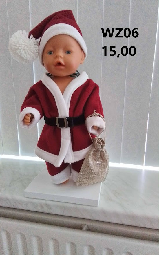Poppenkleertjes baby born. Set kerstman. Opbrengst KiKa.