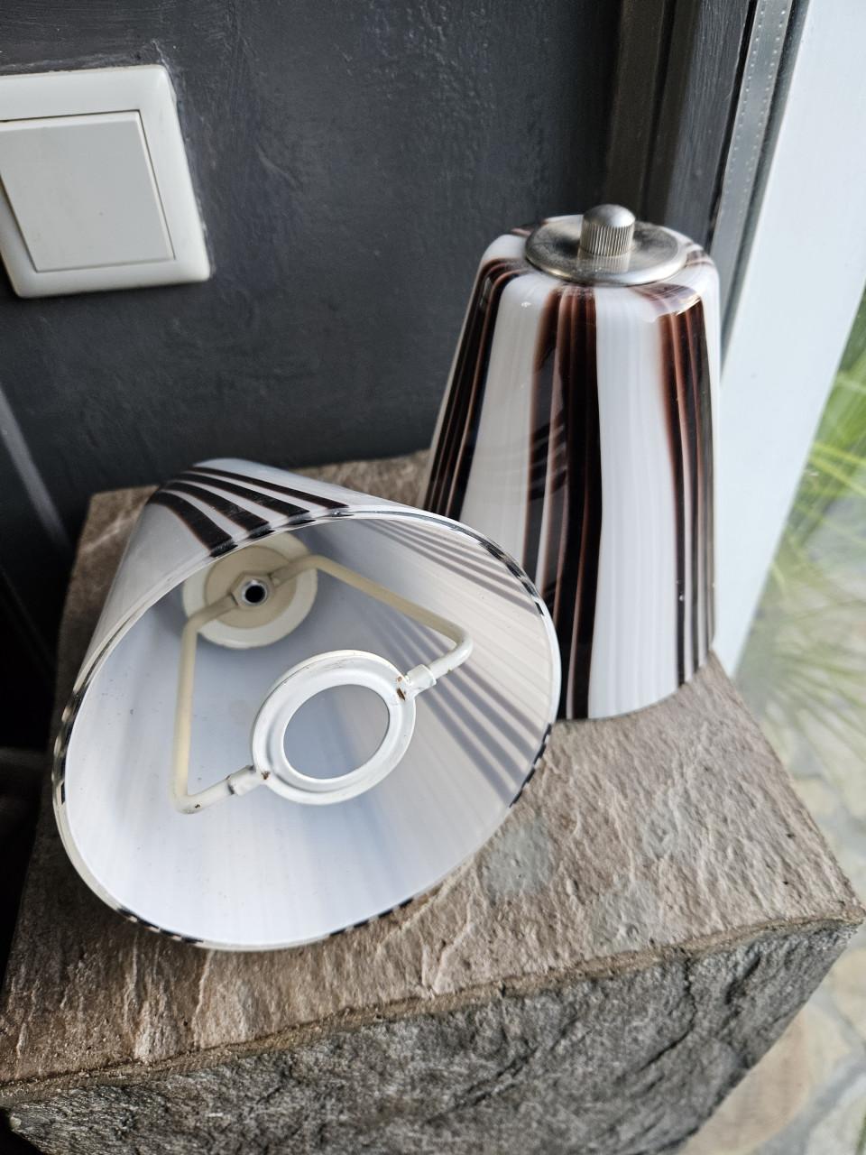 2 prachtige antieke glazen lampenkappen in zeer nette staat.