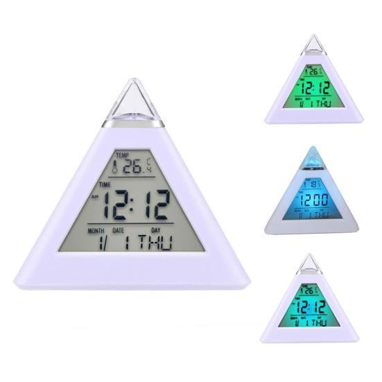 Piramide LEDklok- Digitaal display Tijdthermometer