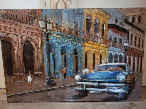 Metalen  schilderij  Havanna Cuba