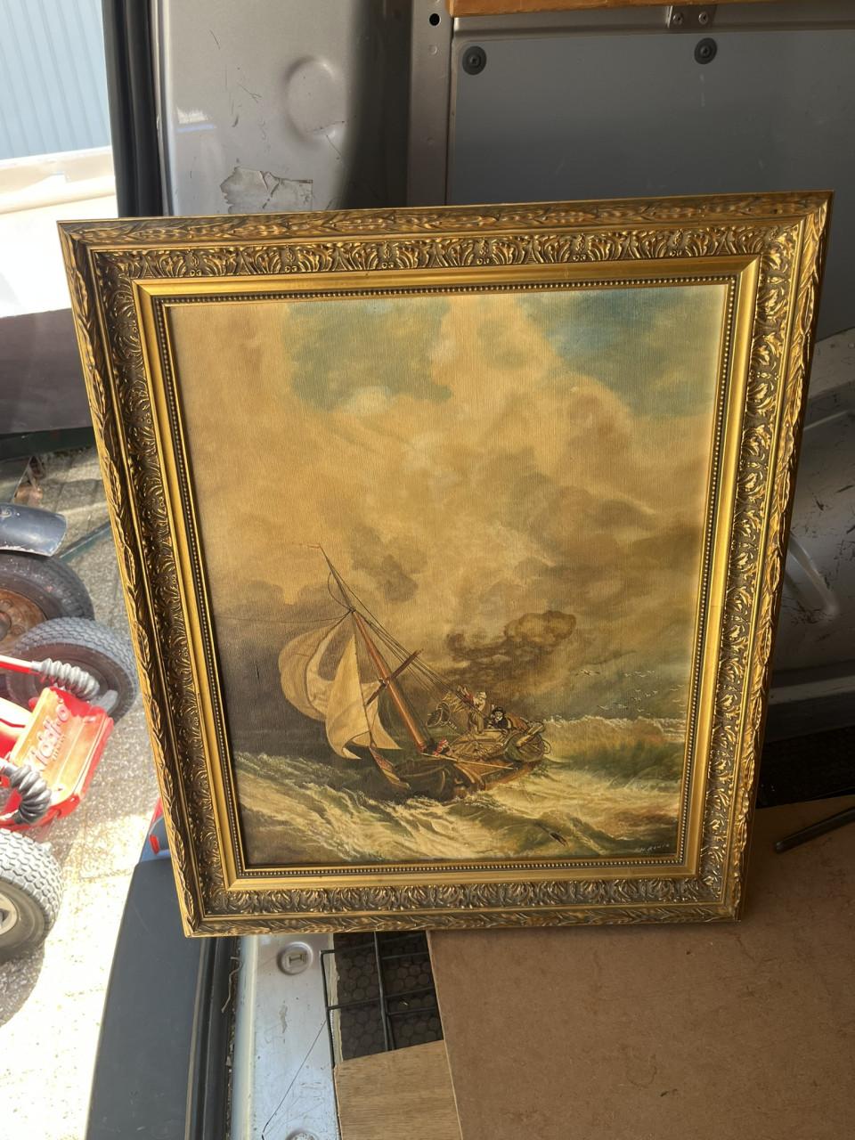 Schilderij " op de doggersbank" met mooie lijst