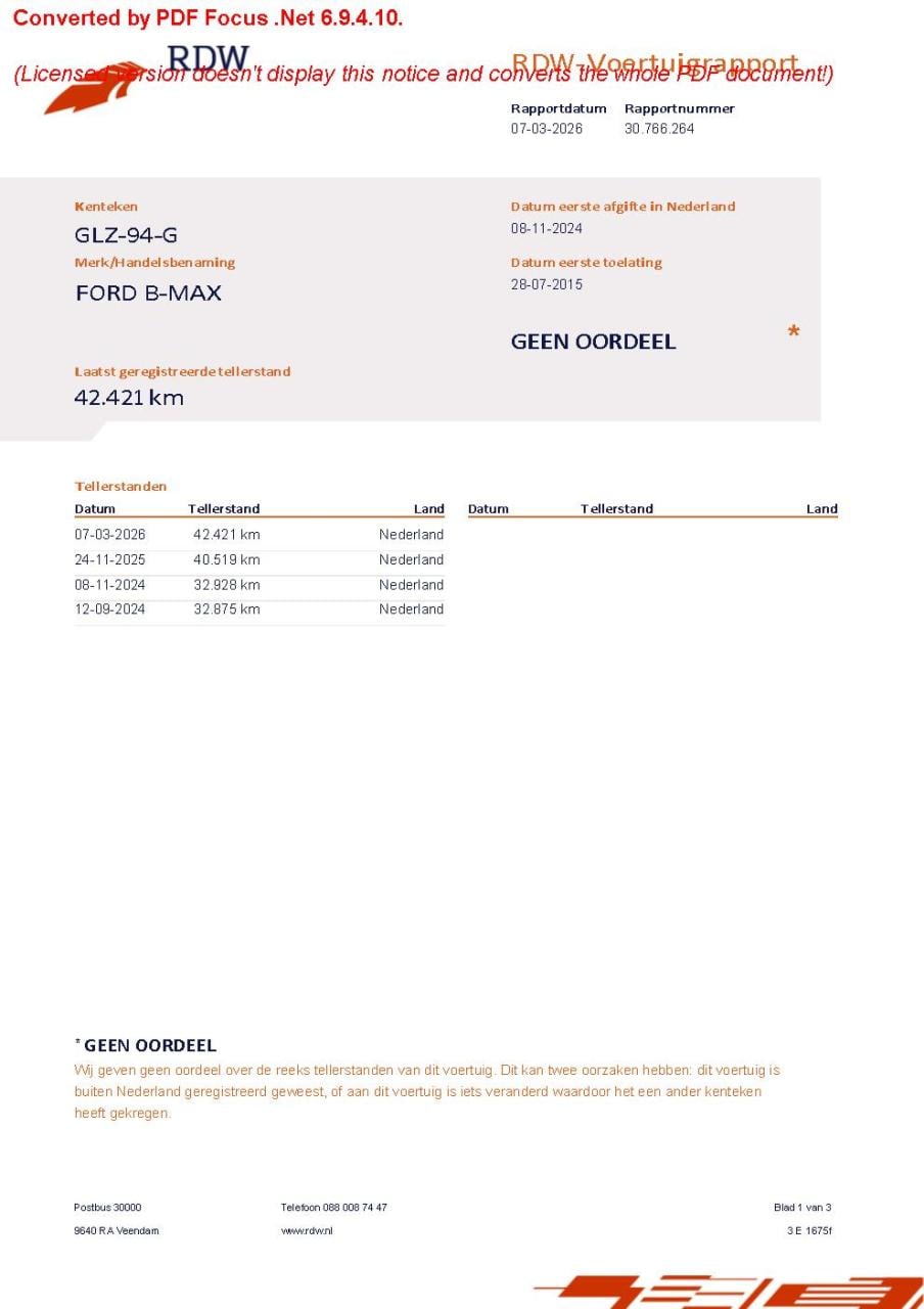 Ford B-max 1.6 ti-vct 105pk powershift titanium