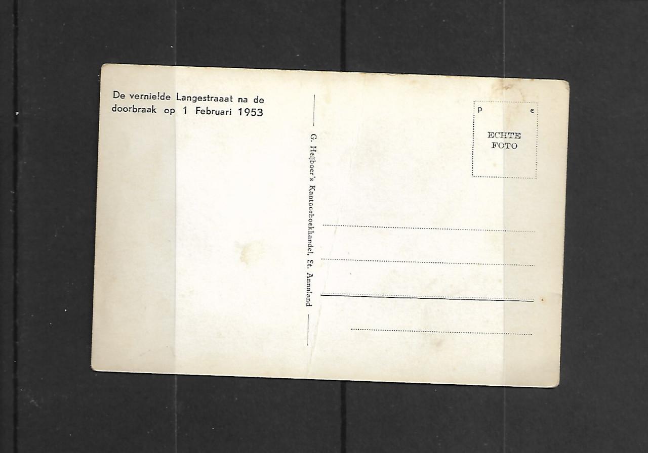 Ansichtkaart  Doorbraak 1 febr. 1953   in de  Langstraat