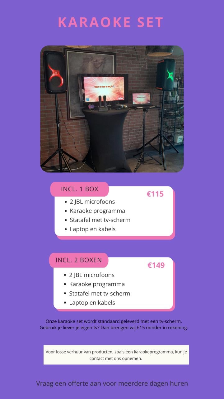 Karaoke set huren Walcheren