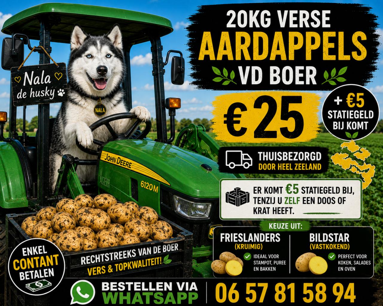 Verse aardappels vd boer thuisbezorgd