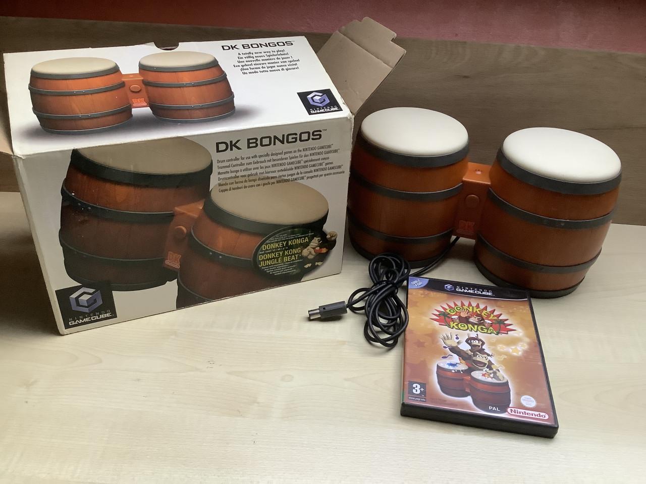 Nintendo GameCube spel Donkey Konga met Bongo’s in doos.