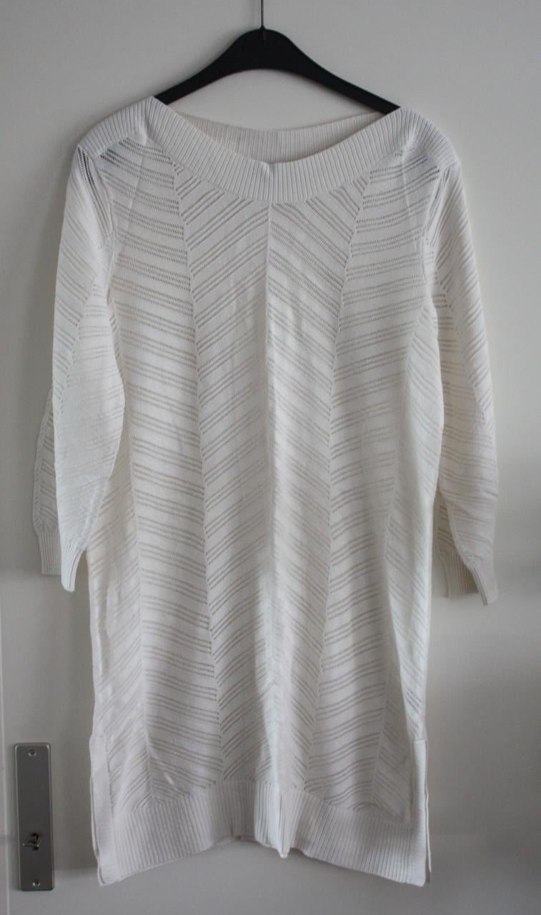 Witte opengewerkte jurk maat m