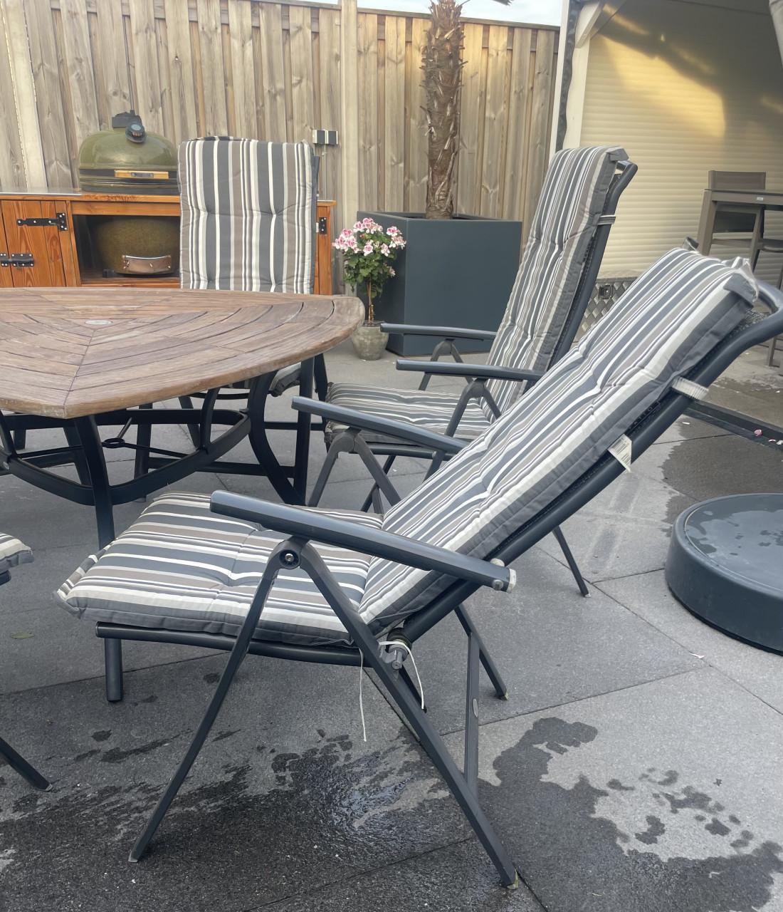Tuinset Hartman tafel met R&S design stoelen + kussens