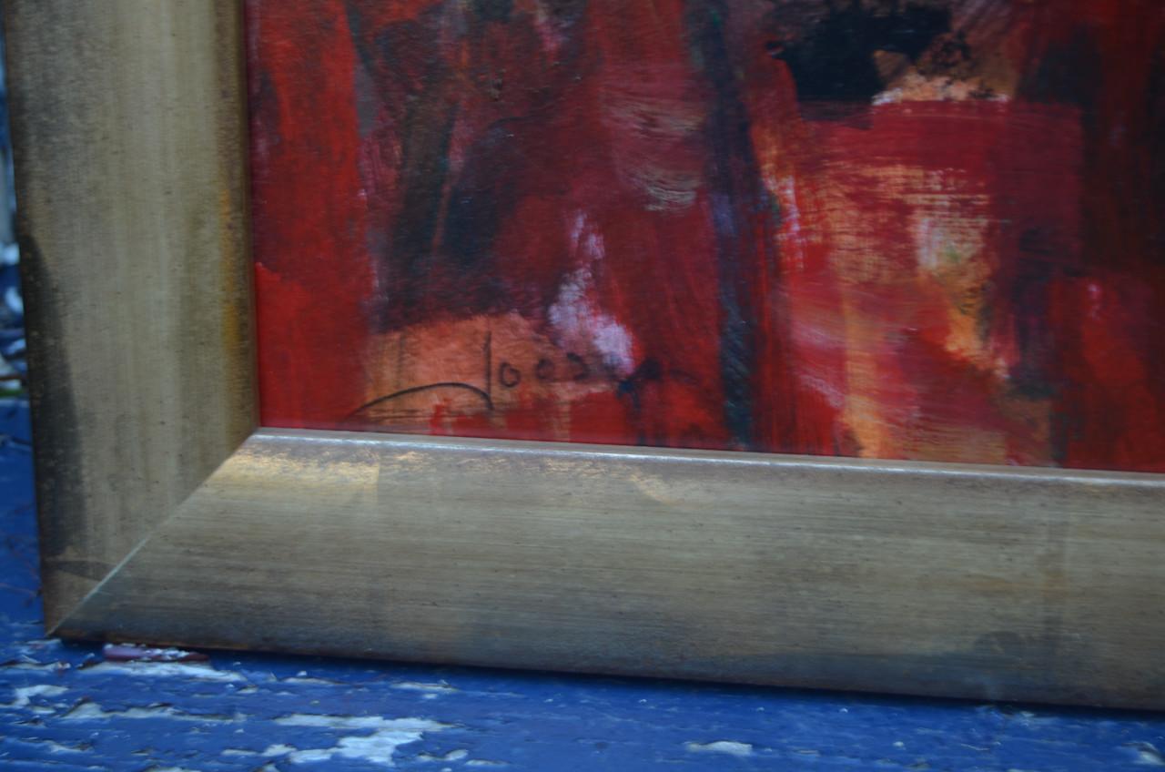Fraai schilderij Frans J. Joosen (Tilburg 1932 - Oosterhout 2021) 'Rood'