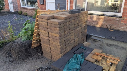 Terrastegels 20x30cm 6,5cm dik ca. 300 stuks - GRATIS