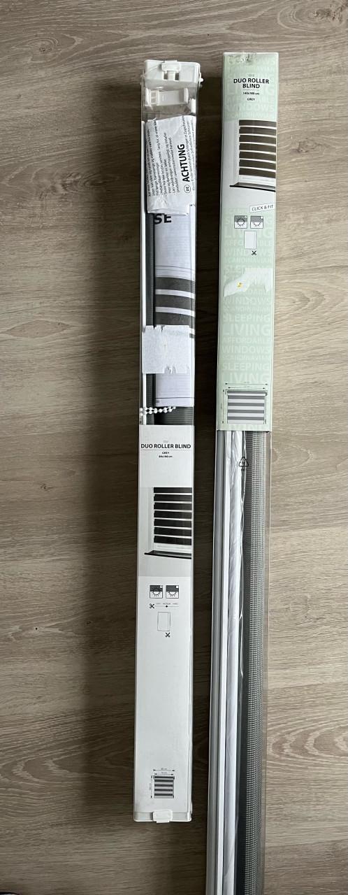 2x duo rolgordijnen grijs maat 140x180 + 80x180 cm  Nieuw in verpakking