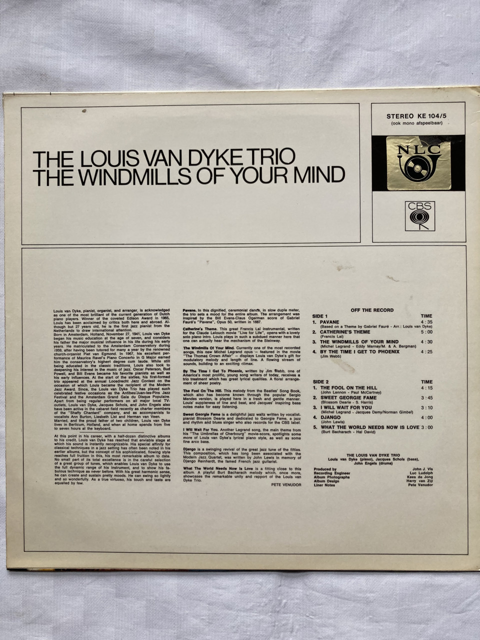LP Trio Louis van DijkThe windmills of your mind