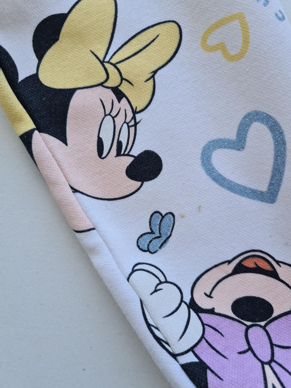 Minnie Mouse wit met kleuren hoodie met capuchon  Maat 140