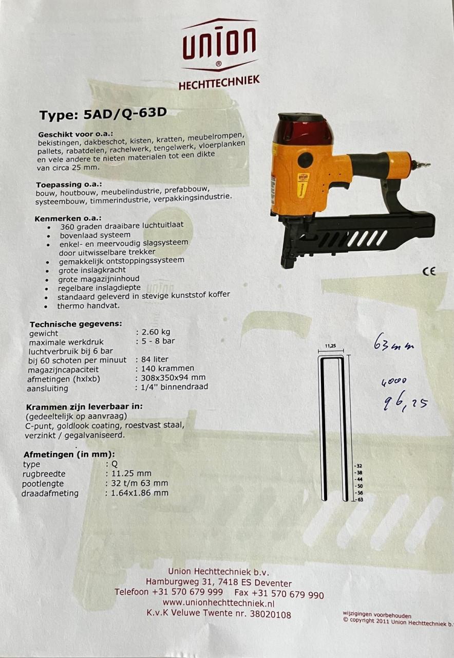 Pneumatiche tacker voor nieten en krammen