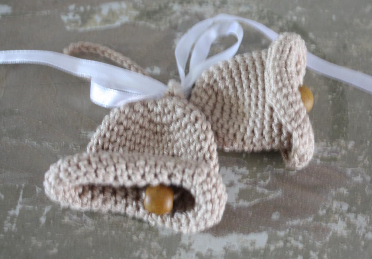 Gebreide kerstbelen beige
