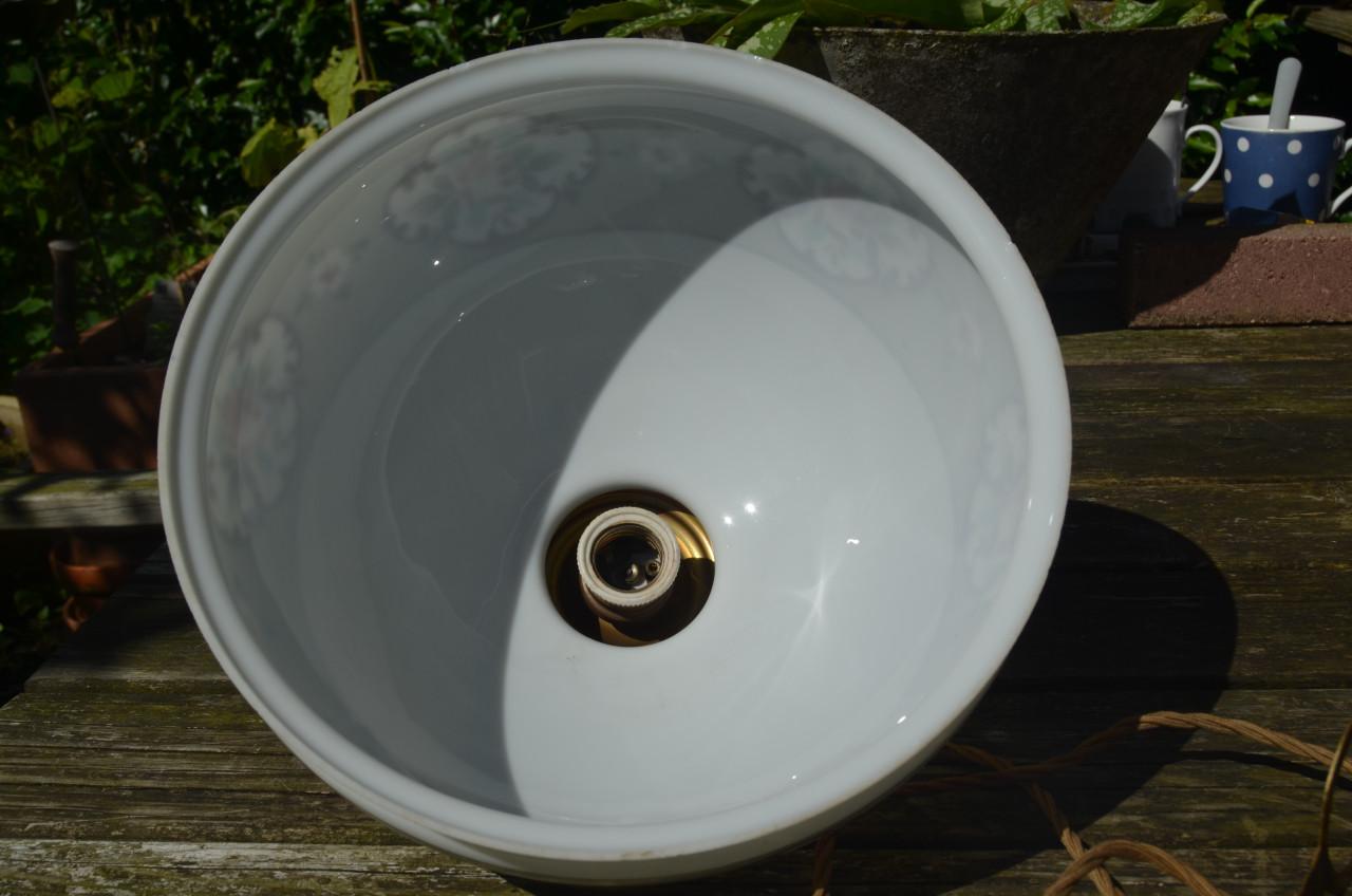 Antieke glazen hanglamp jaren '20-ish.