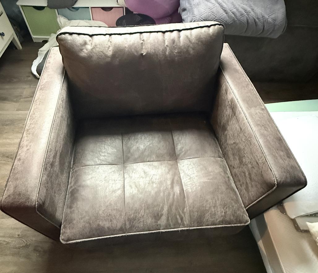 Luxe zit stoel met voetenbank