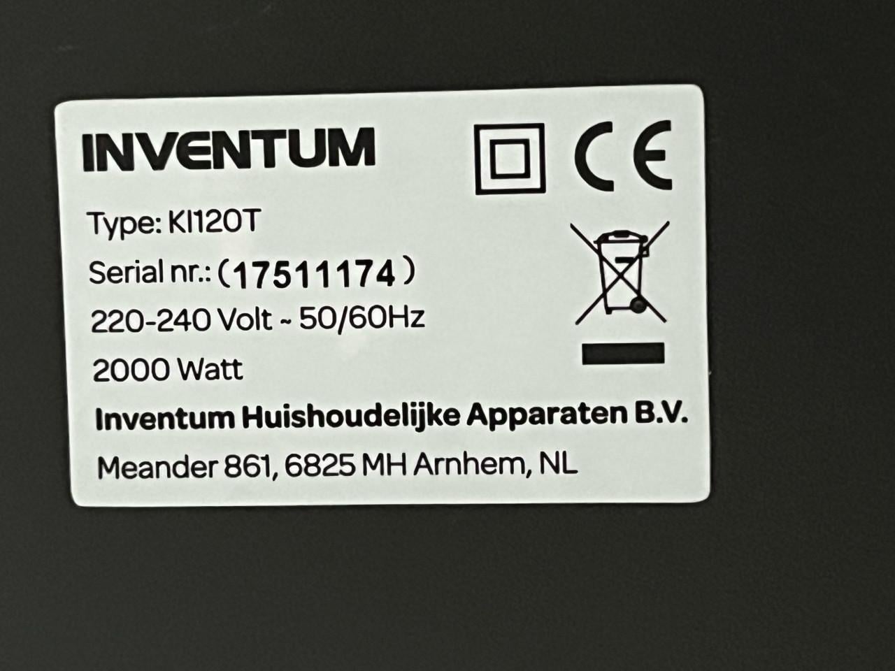 Inventum inductie kookplaat, krasvrij en zonder gebruikssporen. NIEUWSTAAT