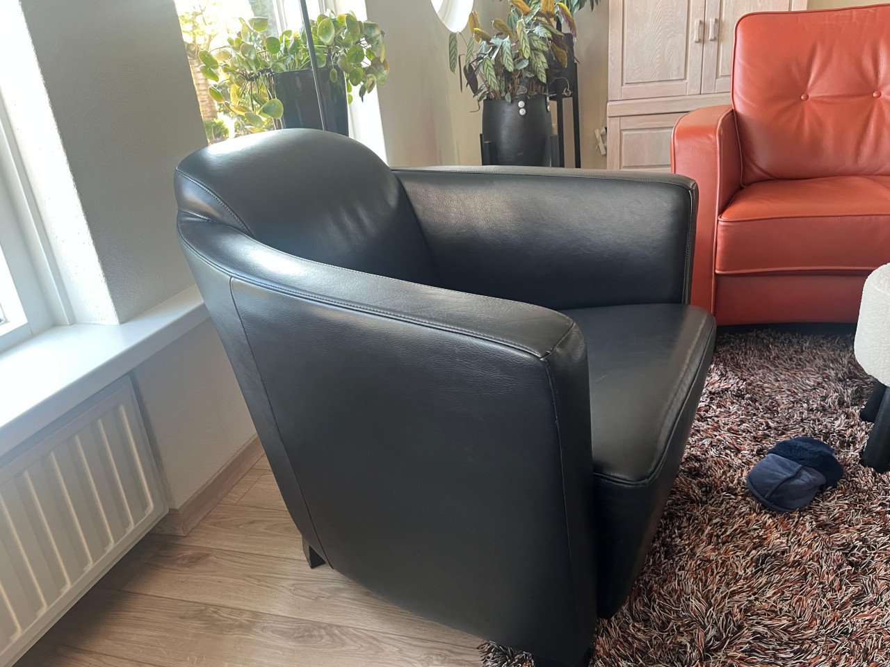 Leren fauteuils 2x