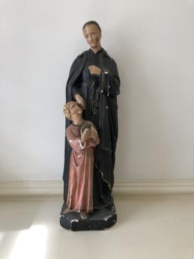 Mooi groot brocante heilig beeld, st. Gerardus Majella