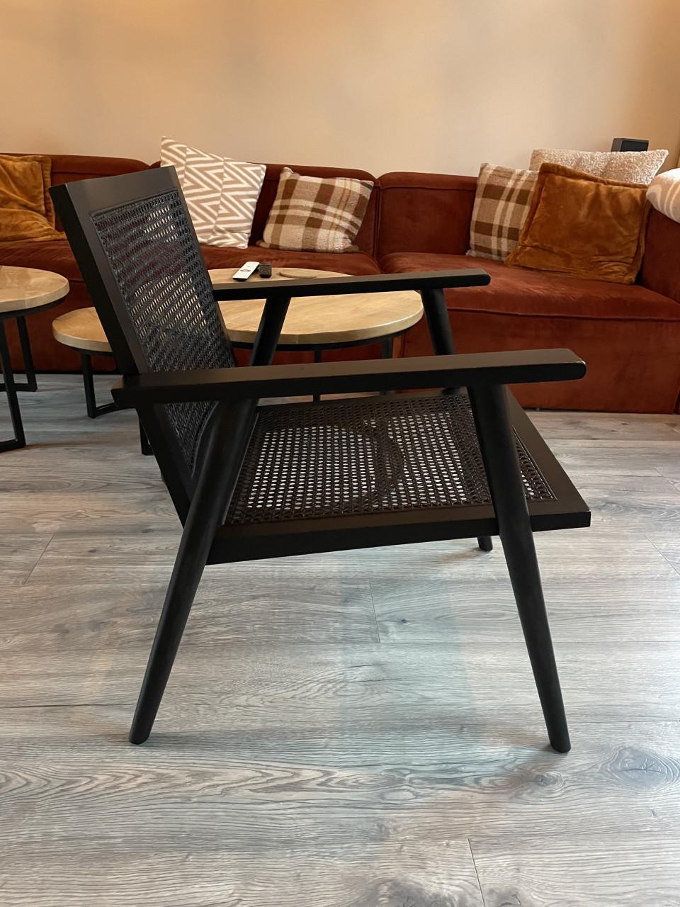 Karwei fauteuil stoel zwart webbing